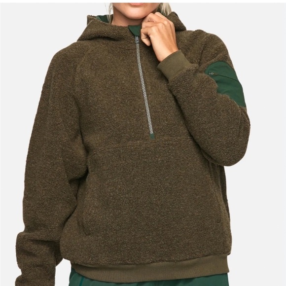 Outdoor Voices MegaFleece wool half zip sweater hoodie athleisure lounge small S - Picture 11 of 12